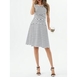 PerZeal Women's Summer Casual Dresses 2025 Sleeveless Striped Mini Dress High...